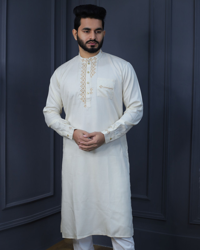 Premium Quality Embroidery Slim Fit Panjabi