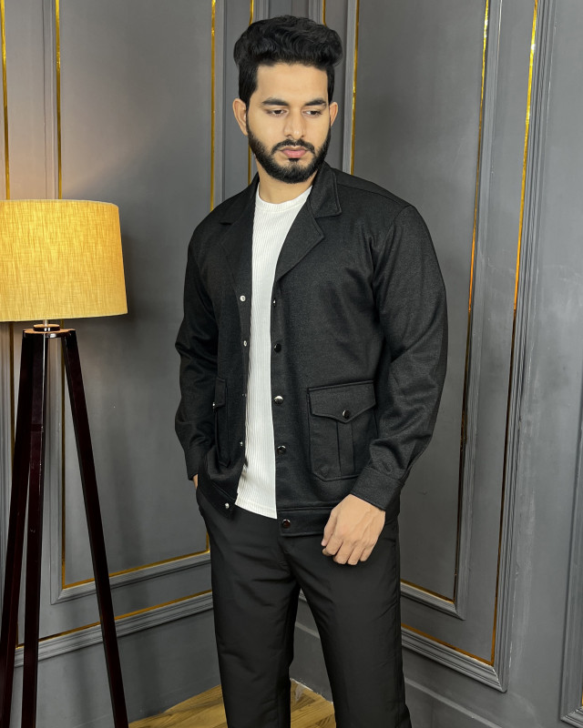 Premium Quality Flap Pocket Blazer -  Black