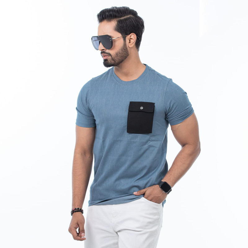Premium Quality Stylish  T Shirt - Blue