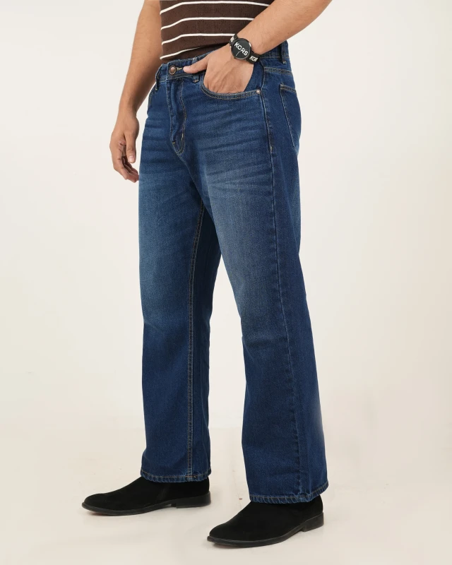 Premium Denim Boot Cut Pant - Deep Blue Wash