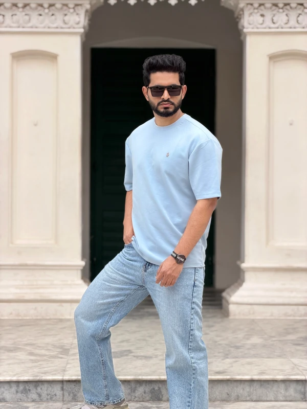 Premium Straight Cut Denim Pant - Light Blue Wash