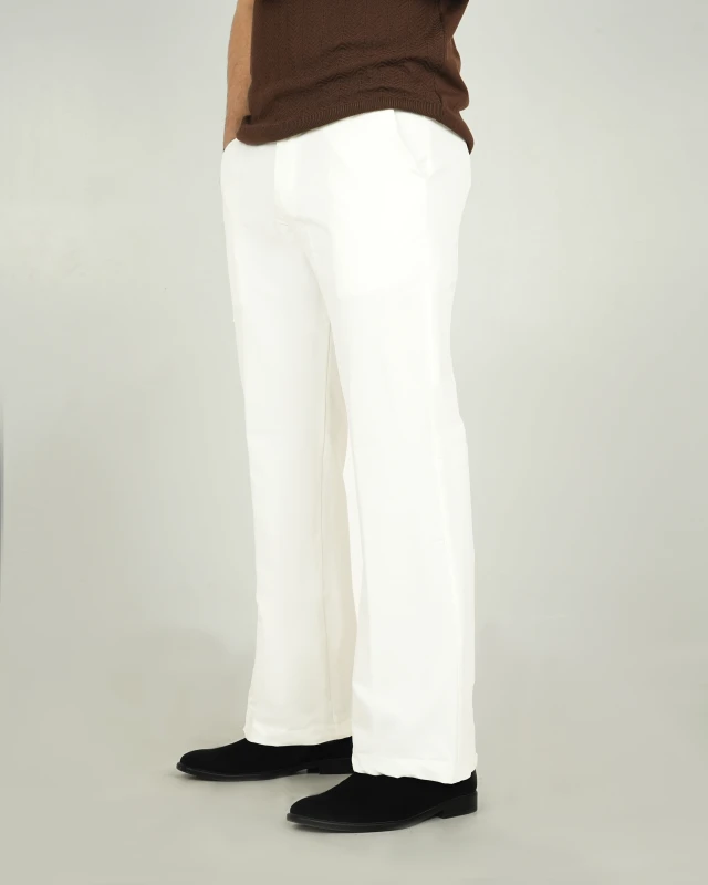 Premium Adjustable Formal Boot Cut Pant - White