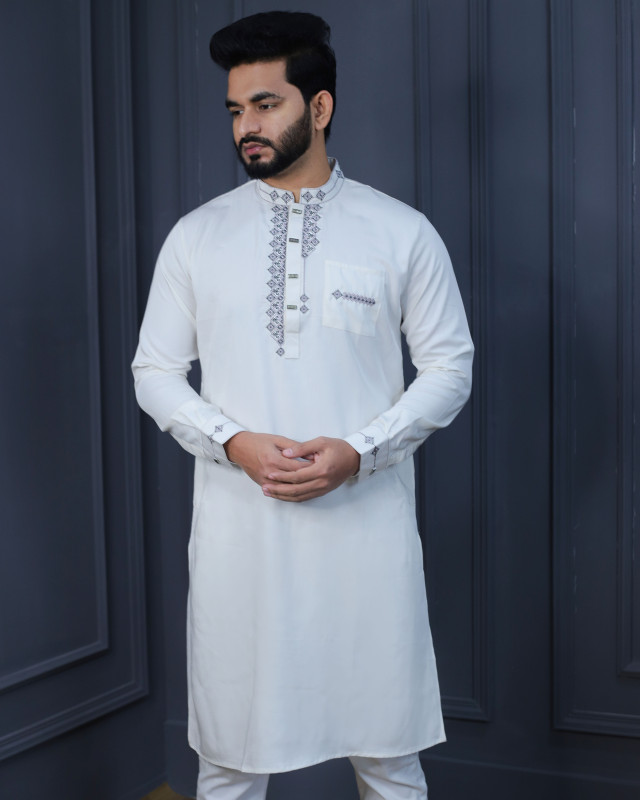 Premium Quality Embroidery Slim Fit Panjabi