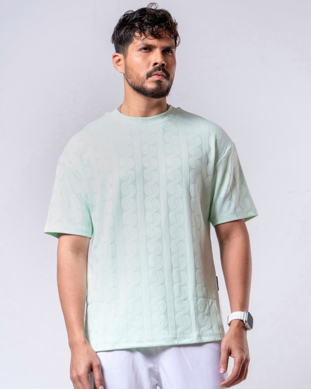 Premium Quality Jacquard Drop Shoulder T Shirt